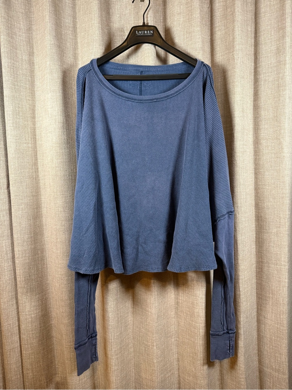 Free People We The Free Microphone Drop Thermal Blue Oversized M - Picture 8 of 16